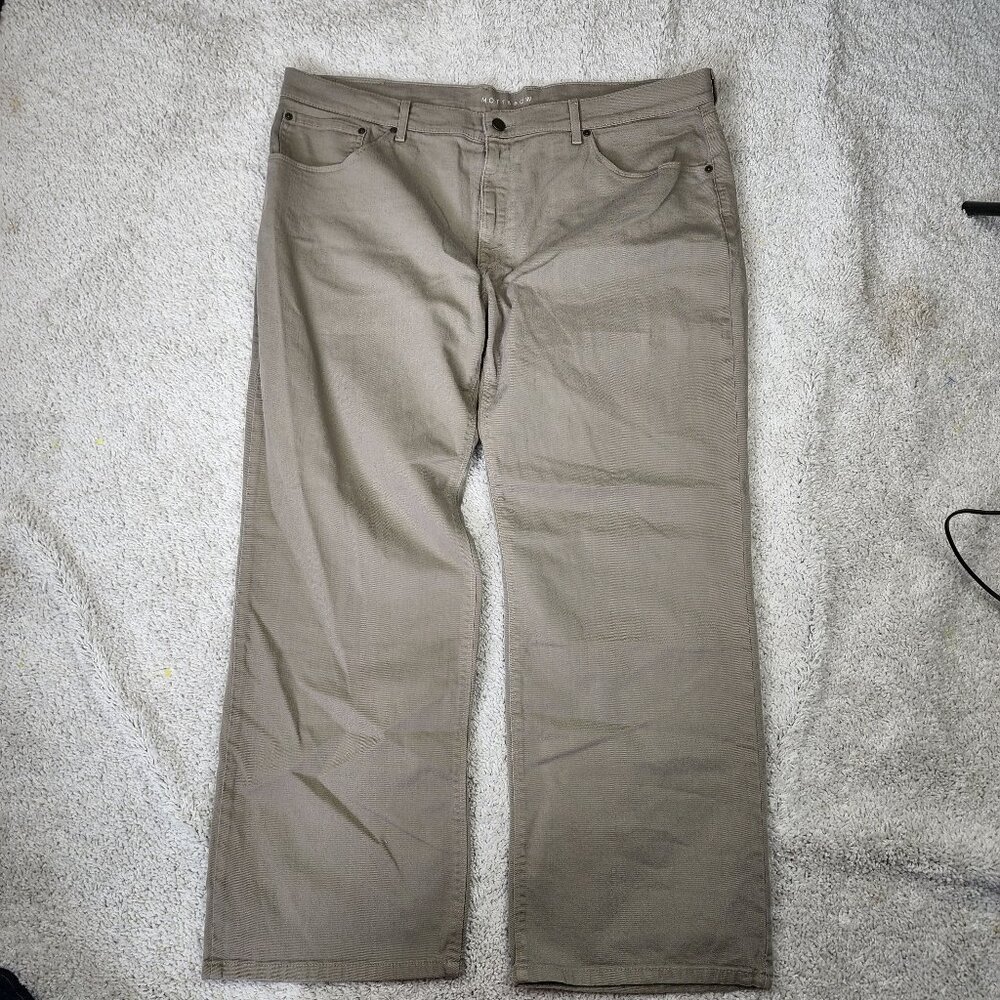 Mott & Bow Mens 42x32 Beige Jeans Straight Fit Stretch Denim Five Pocket Casual